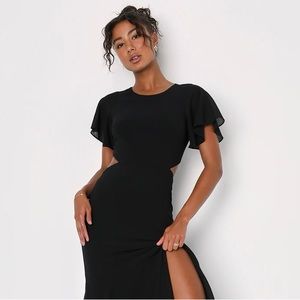 Lulu’s Long Black Cutout Maxi Dress